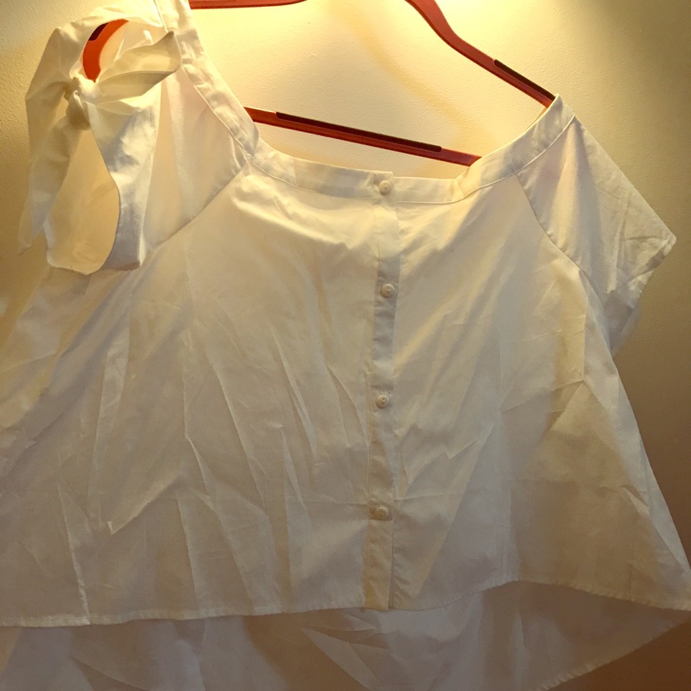anthropologie off the shoulder blouse